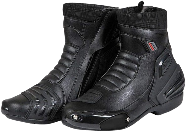 Black All-Terrain Riding Boots with Protective Heel and Toe Panels by Sedici